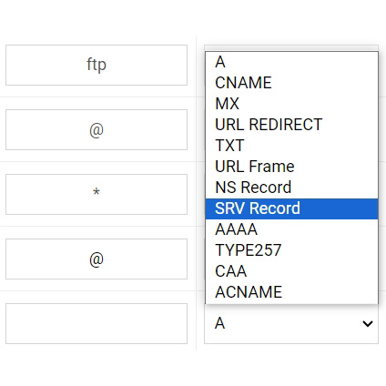 Bản ghi SRV Record của tên miền